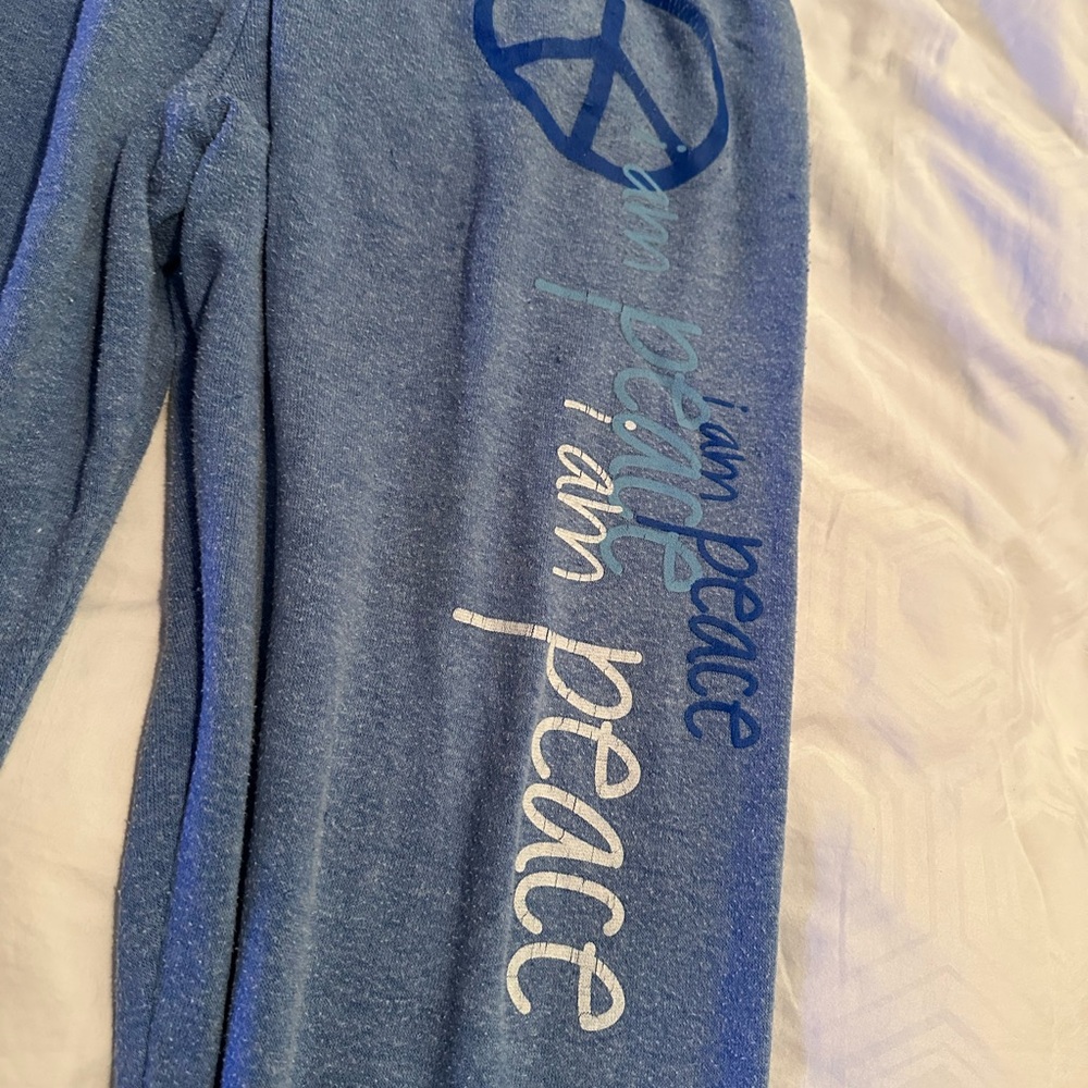 Blue Lounge Pants with Peace Design - Picture 3 of 8